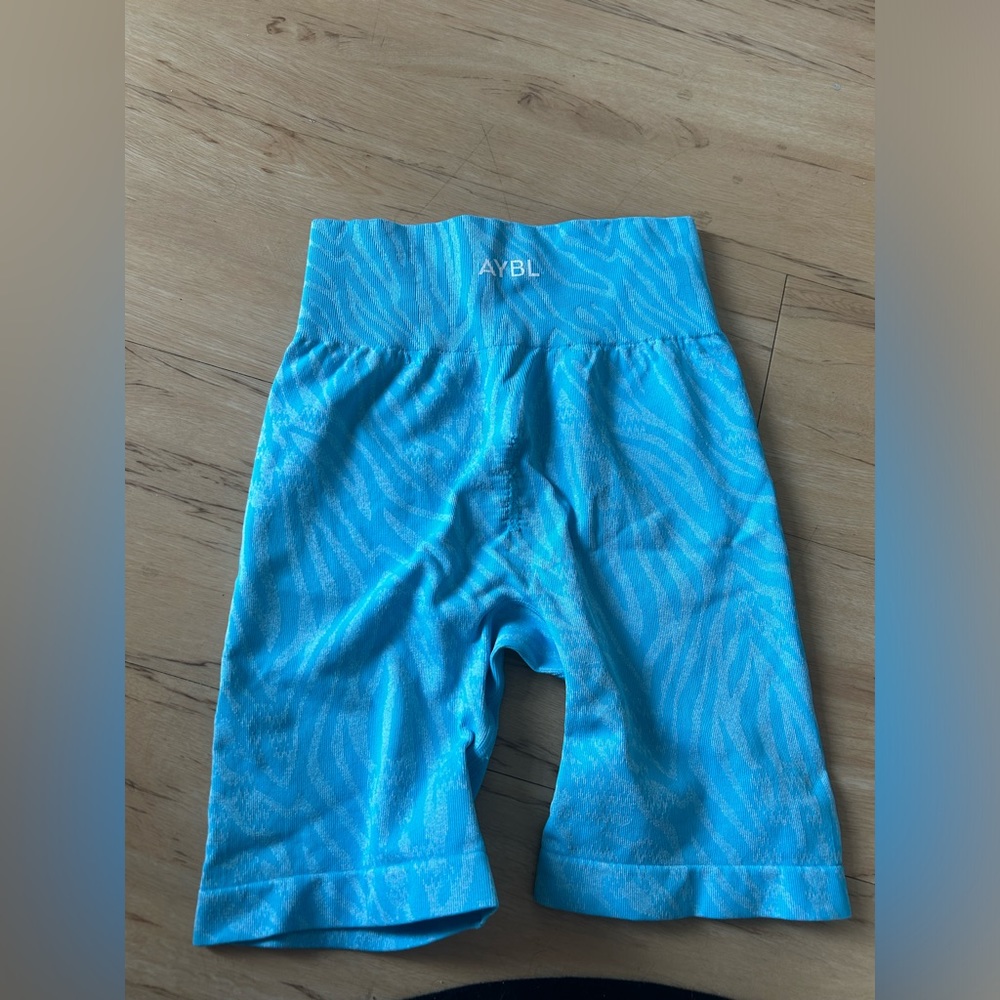 Longer light blue AYBL shorts
